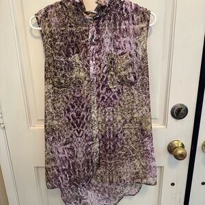 Sleeveless Purple Patterned Women's Top